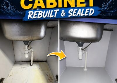 Water Damaged Cabinet Rebuild Sealed